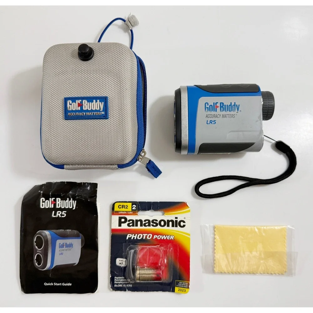 GolfBuddy LR5 Laser Rangefinder‎ Blue Gray Golf Distance Meter Bundle